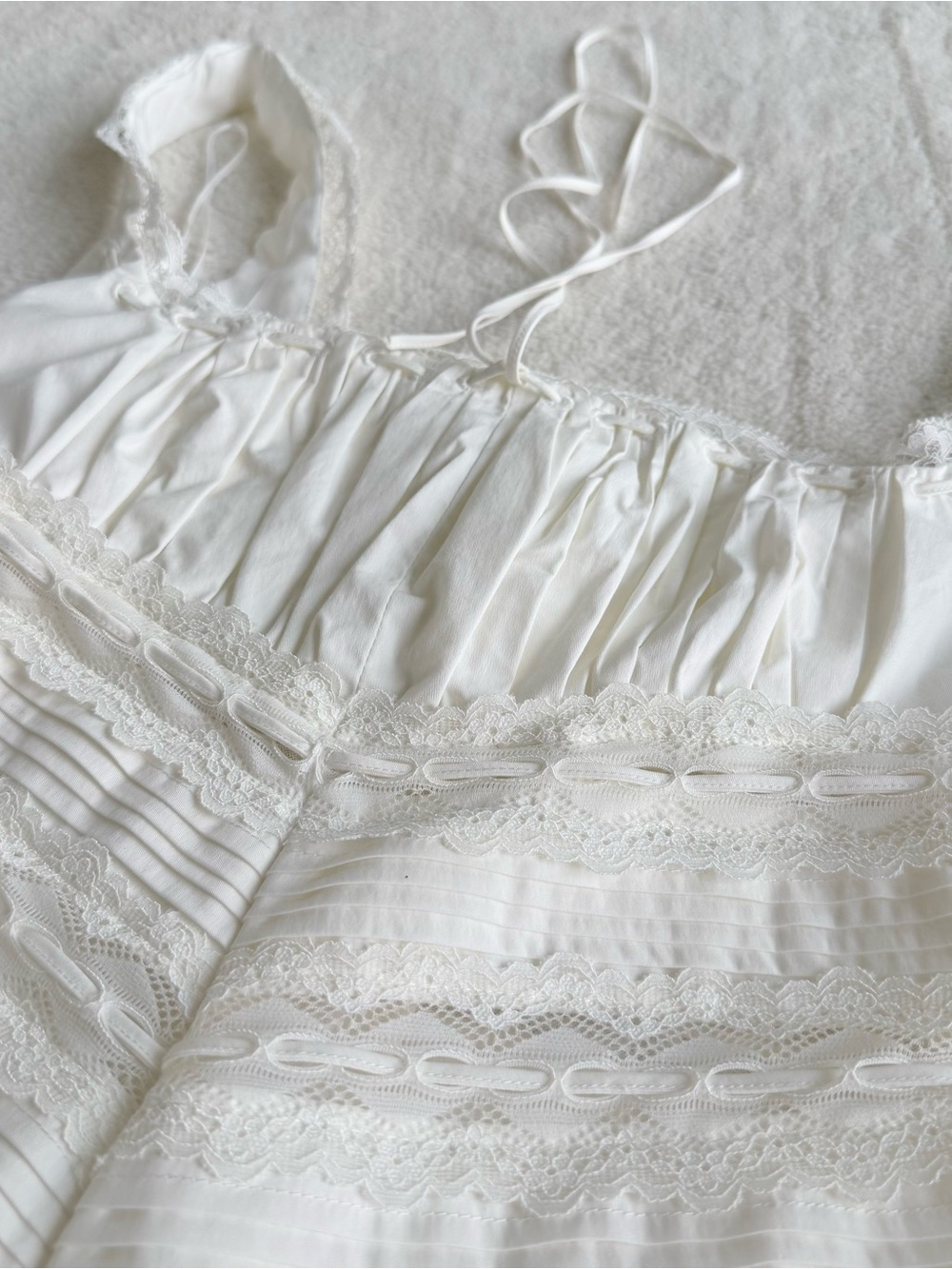 House of CB Cream Mini Dress with Lace Bodice - Picture 8 of 13